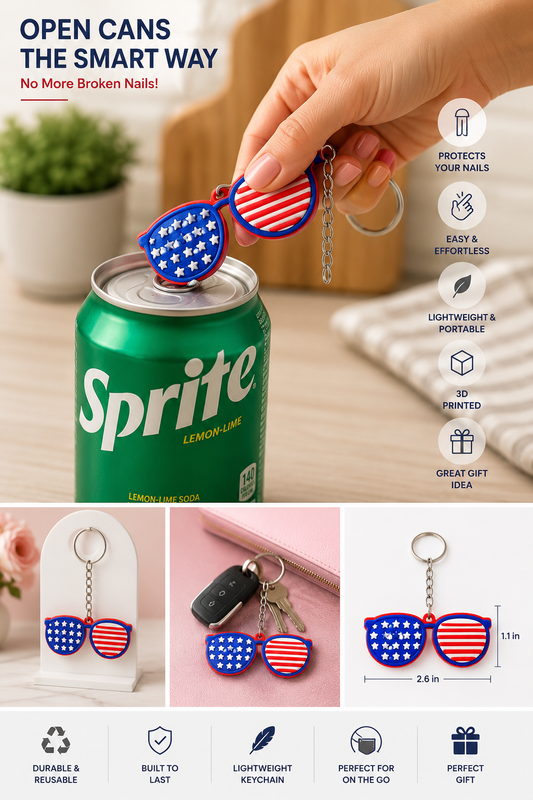 Aesthetic  Can Opener Keychain – 3D Printed Soda Can Tab Opener | Protect Your Nails