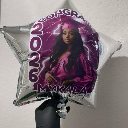 Custom Foil Mylar  Balloons | 18” Helium Custom Star Photo Ballon