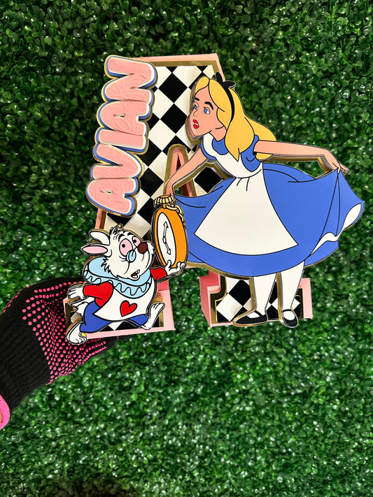 3D Alphabet centerpiece, Alice in the Wonderland centerpiece, party Deco