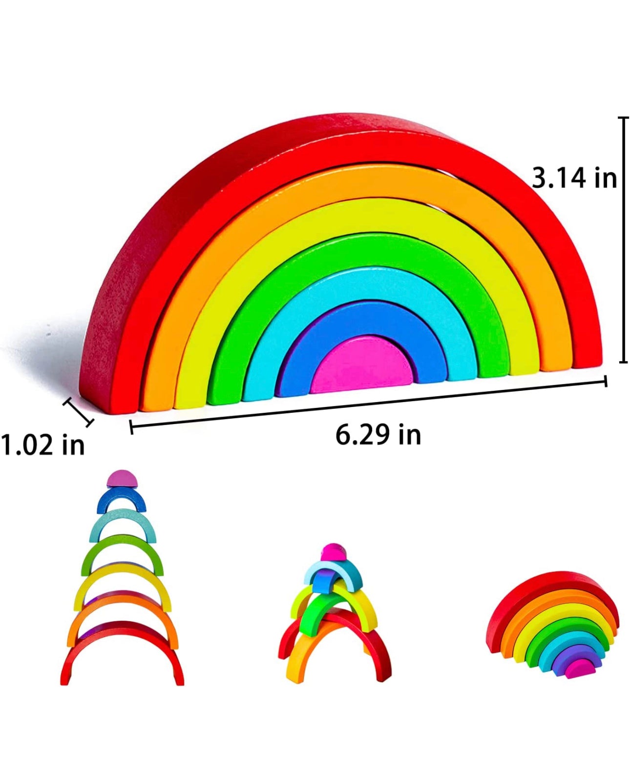 Wooden Rainbow Stacking Toy (Small)