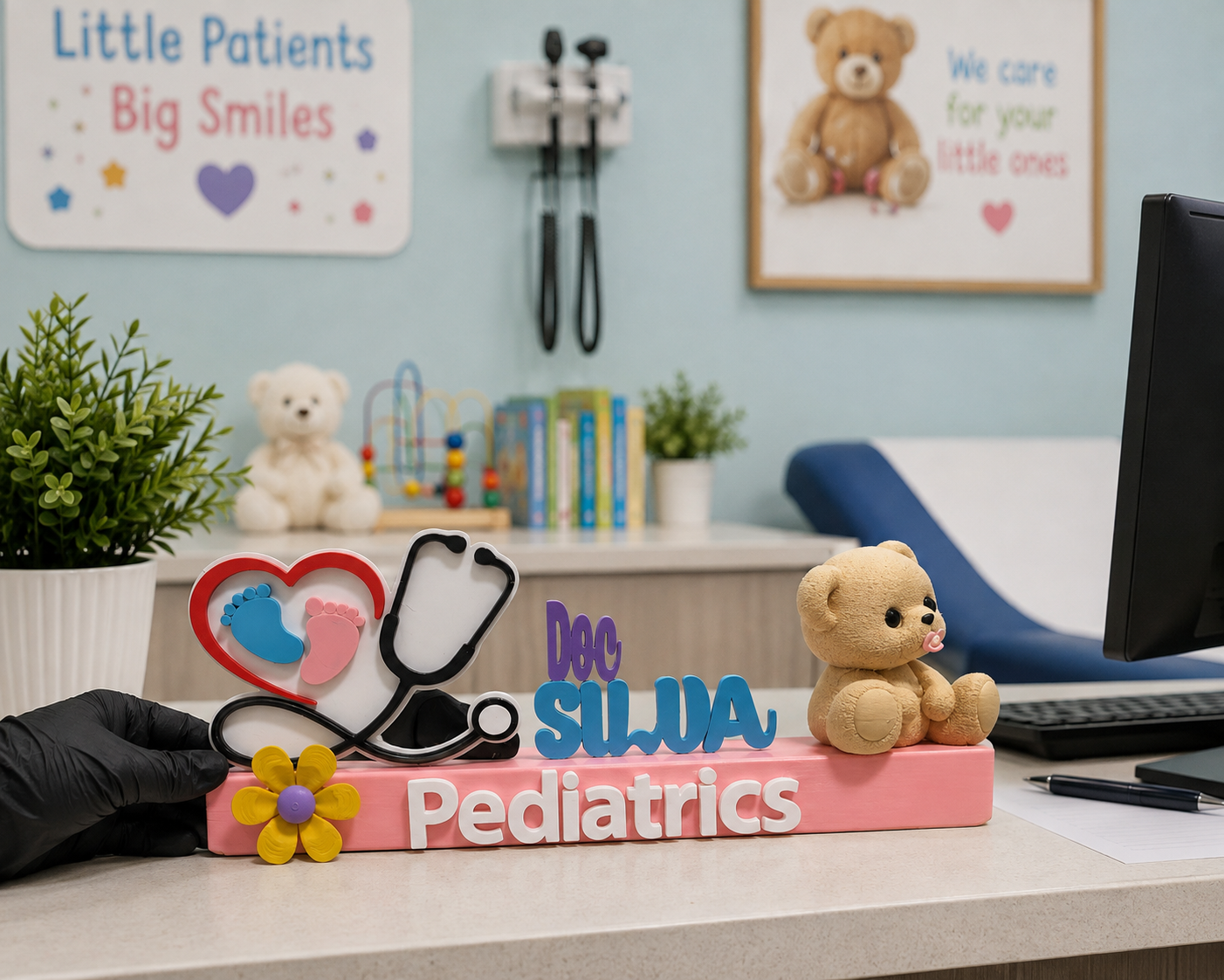 Personalized Pediatrician Desk Nameplate | Custom Doctor Office Decor | Pediatric Office Sign | Medical Office Gift | Nurse Practitioner Desk Name