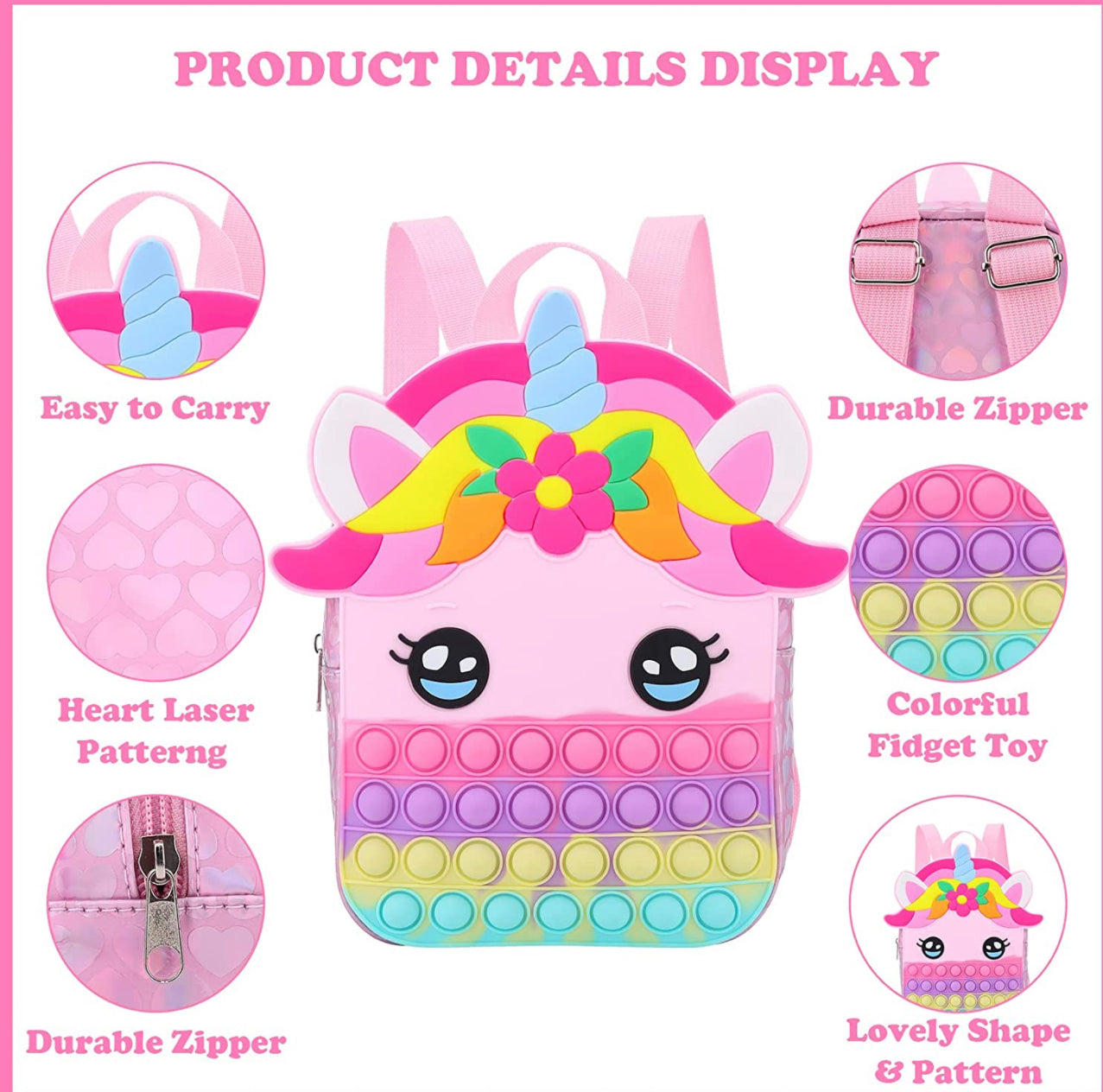 Unicorn Pop-It Backpack (Small)