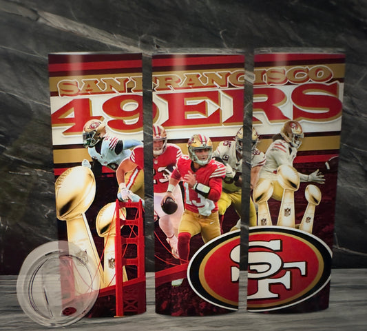 Sublimation Football 20oz Tumbler|San Francisco 49ers