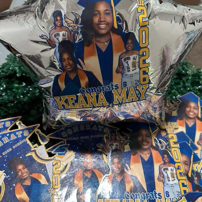 Custom Foil Mylar  Balloons | 18” Helium Custom Star Photo Ballon