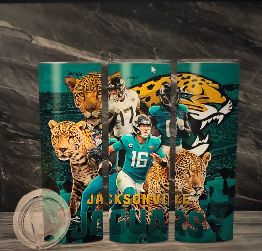 Sublimation Football 20oz Tumbler| Jacksonville Jaguars