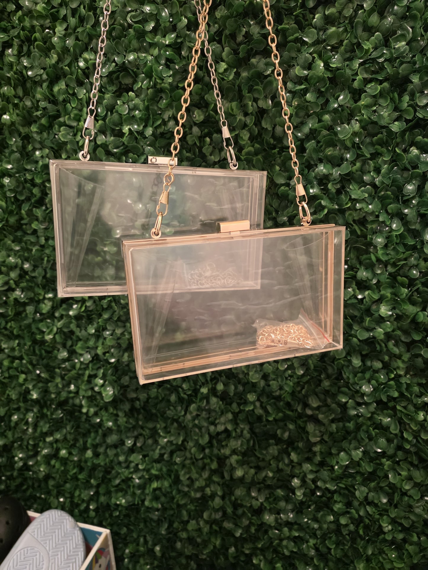 Custom Acrylic Purse| Personalized Transparent Purse| Available in two colors and Two Interchangeable Chains Length