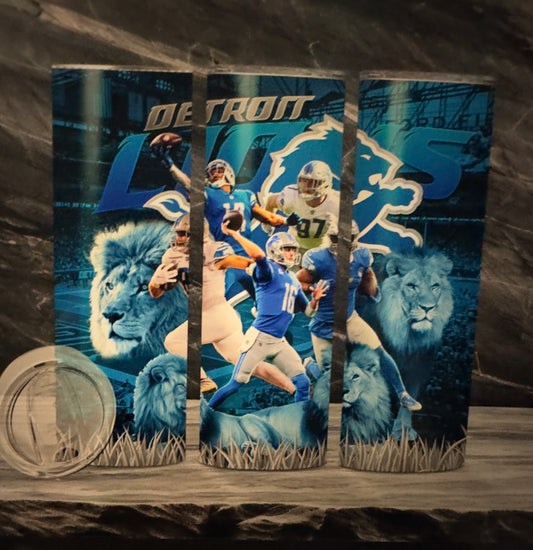 Sublimation Football 20oz Tumblers| Detriot Lions