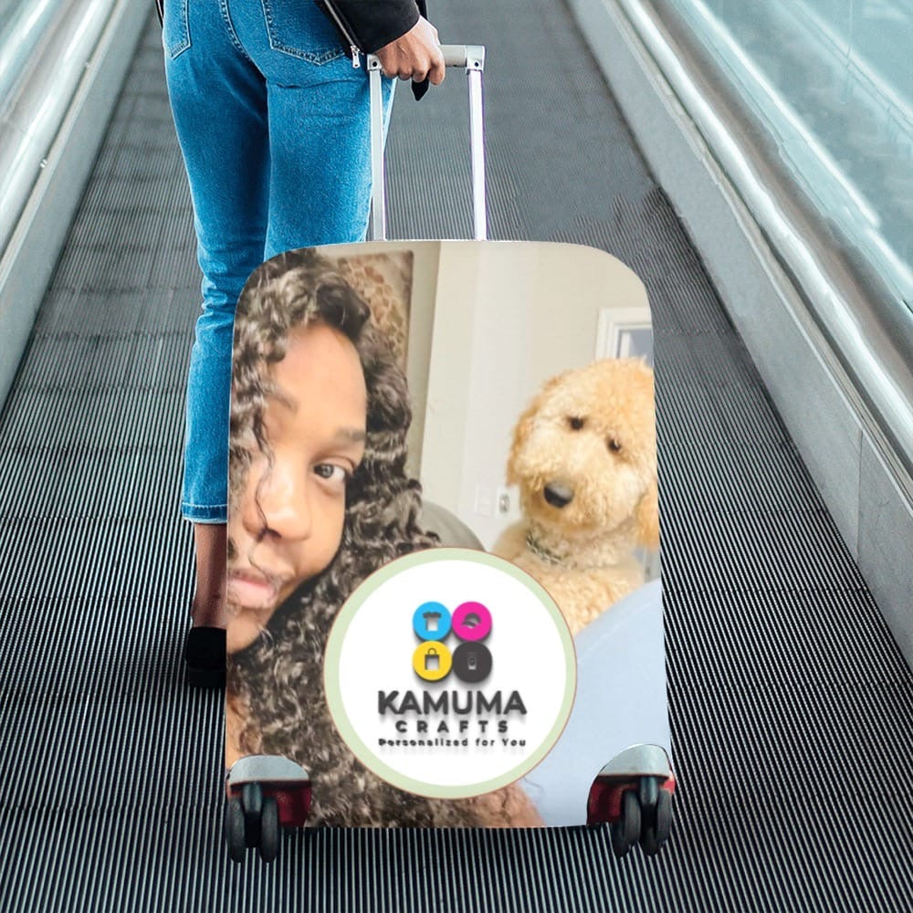 Personalized Photo Luggage Cover – Custom Printed Suitcase Protector