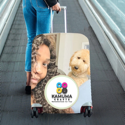 Personalized Photo Luggage Cover – Custom Printed Suitcase Protector