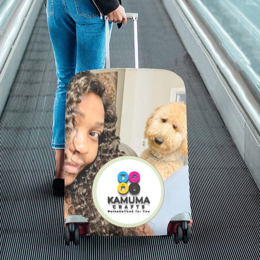 Personalized Photo Luggage Cover – Custom Printed Suitcase Protector