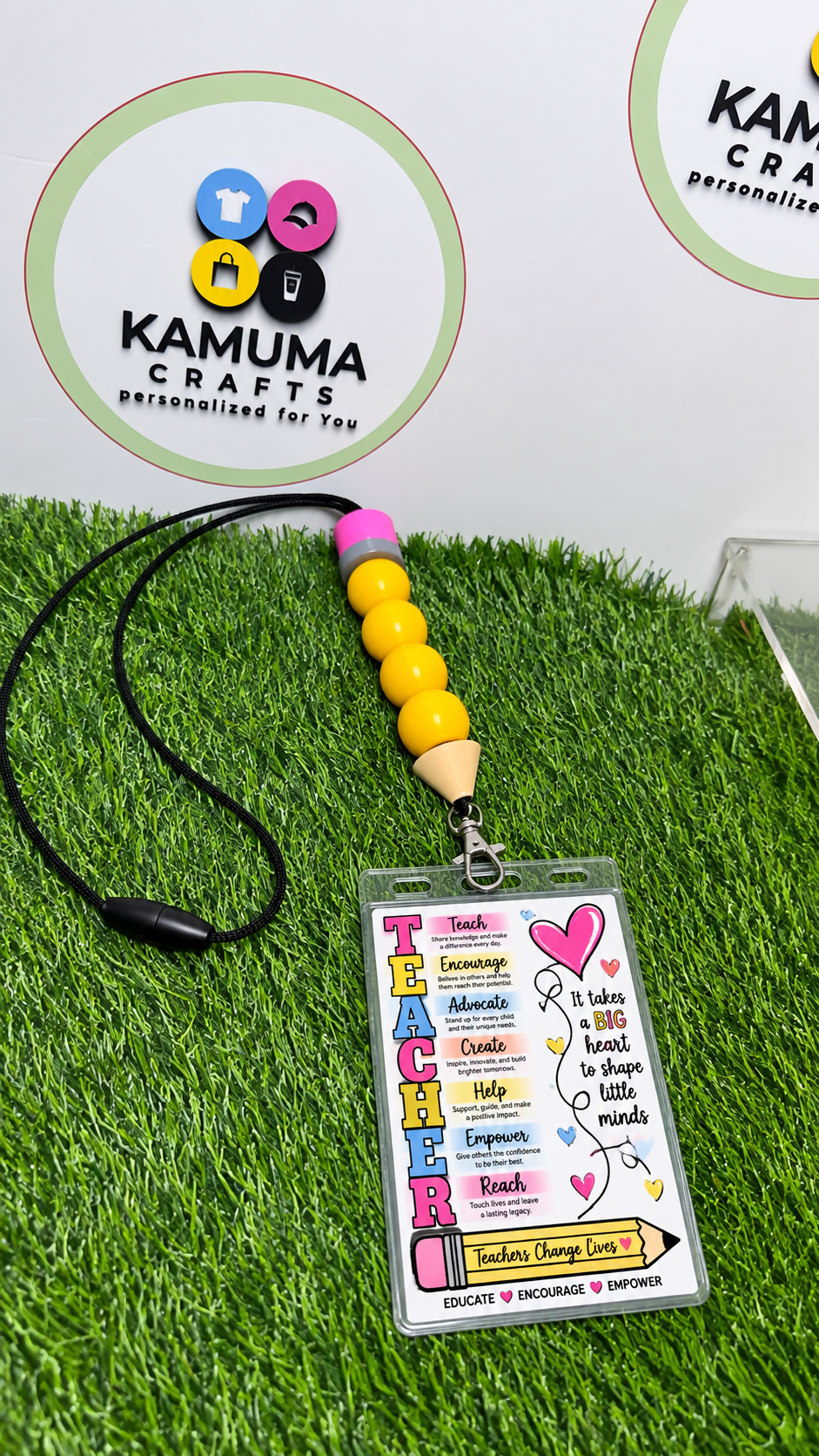 ✏️ Teacher Pencil Lanyard| Optional Inspirational ID Card