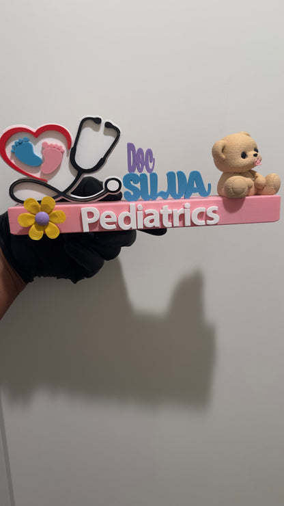 Personalized Pediatrician Desk Nameplate | Custom Doctor Office Decor | Pediatric Office Sign | Medical Office Gift | Nurse Practitioner Desk Name