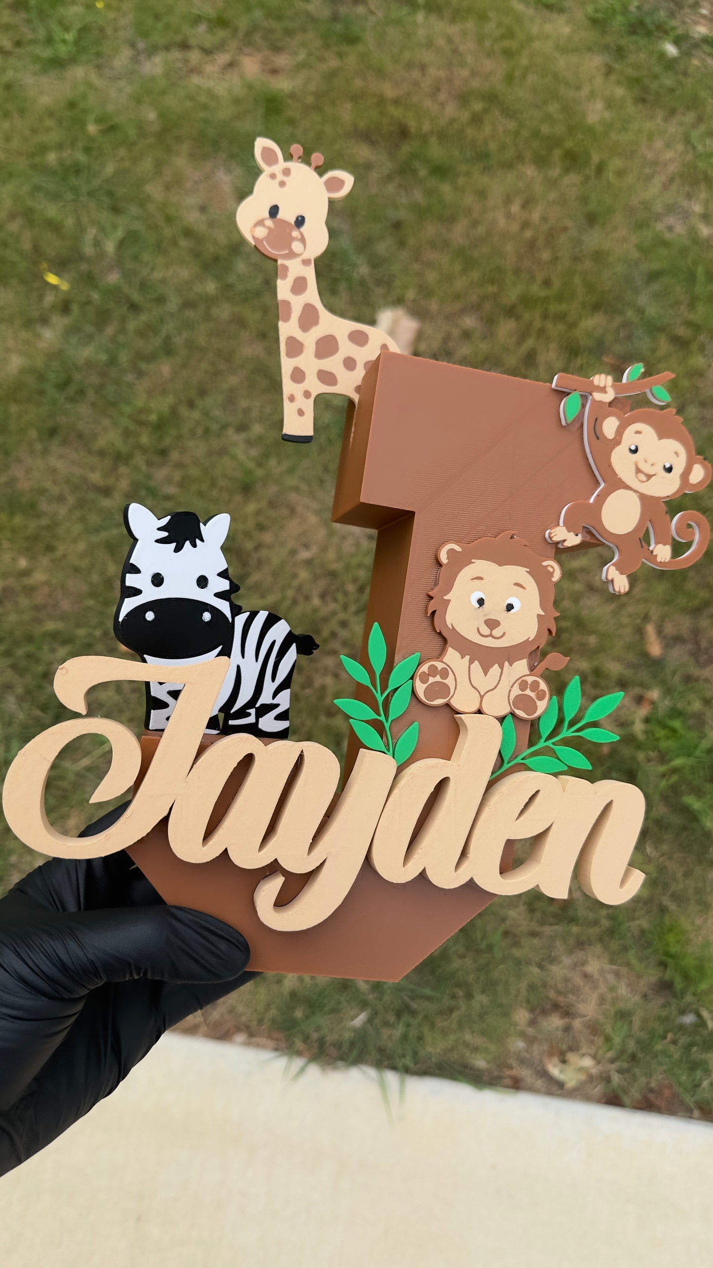 Personalized 3D Safari Nursery Letter | Custom Baby Name Sign | Jungle Nursery Decor | Baby Shower Gift | Nursery Wall Decoration