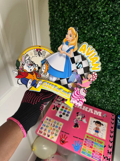 3D Cake Topper, Alice in the Wonderland Cake topper, Party Decor