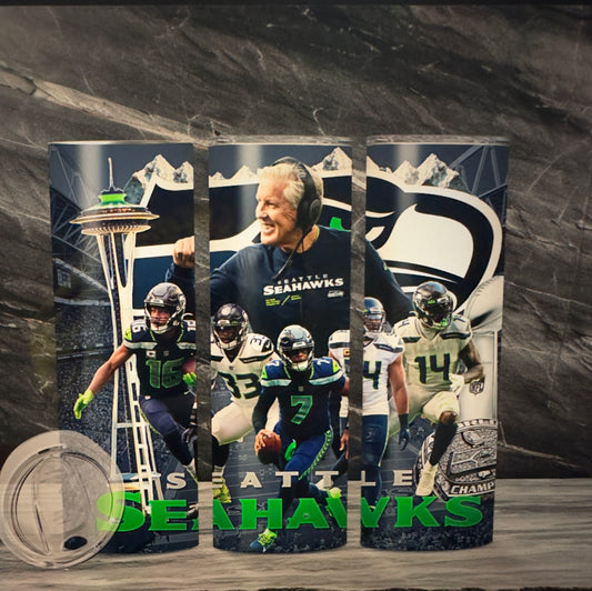 Sublimation Football 20oz Tumbler| Seatle Seahawks