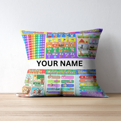 Educational Pillow 16 x16 Polyester| Toddler to Fifth Grade.