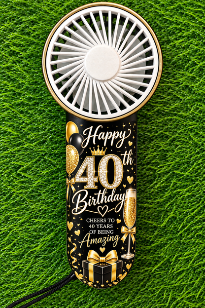 Personalized Handheld Fan| Custom Party Favors | Battery-Operated Handheld Fan