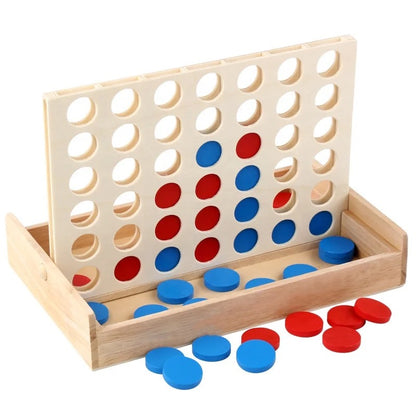 Wooden Four-in-a-Row Strategy Game