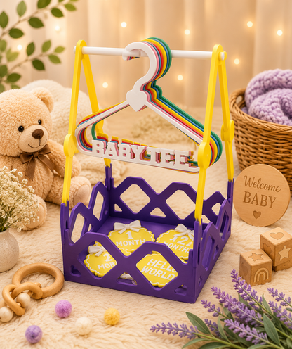 Custom 3D Printed Baby Hangers & Baby Basket Set | Personalized Nursery Organizer | Baby Shower Gift | Newborn Keepsake