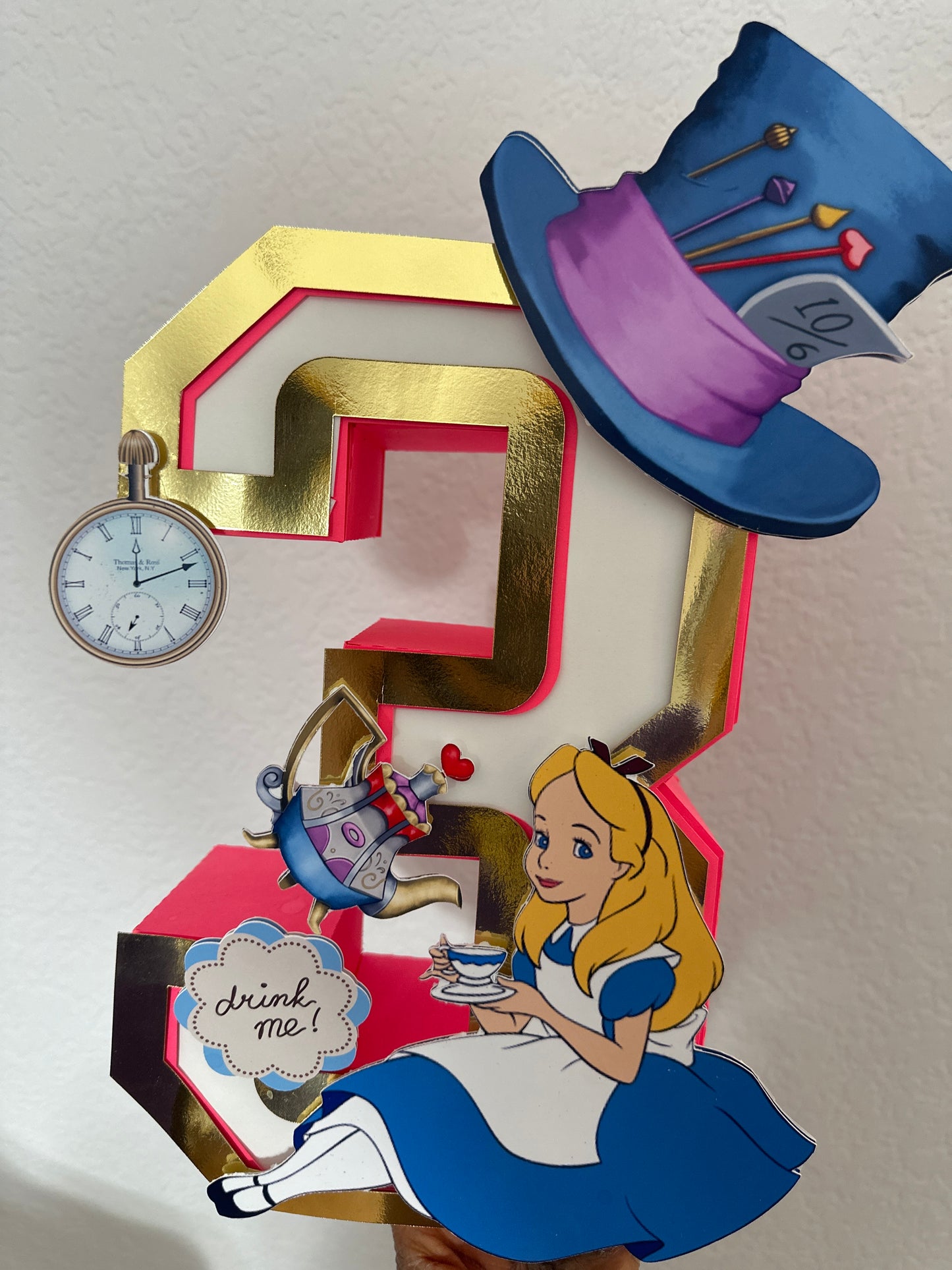 3D customized Number 10” | Alice in Wonderland Inspired| Custom Name Tea Party