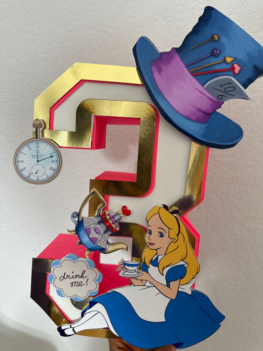 3D customized Number 10” | Alice in Wonderland Inspired| Custom Name Tea Party