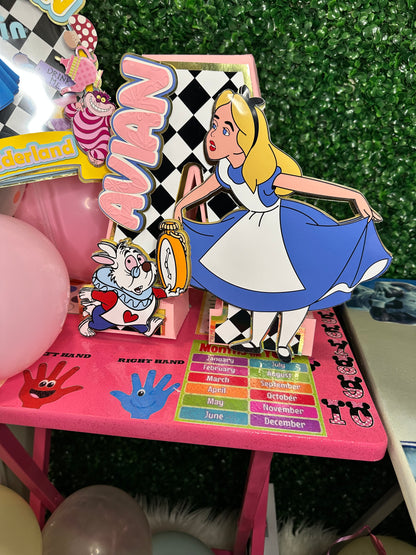 3D Alphabet centerpiece, Alice in the Wonderland centerpiece, party Deco