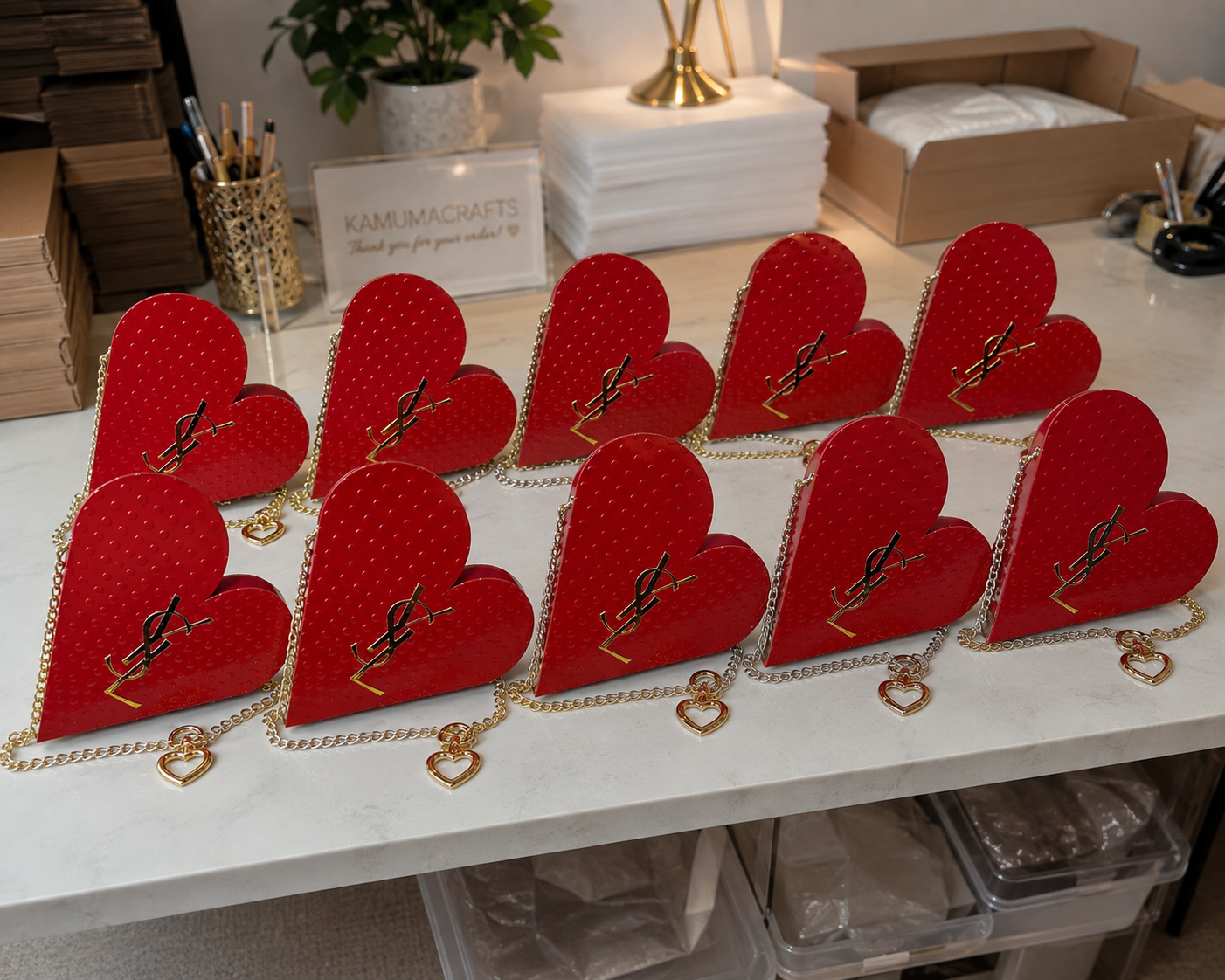 Luxury Heart Party Favor Bag| Luxury Corporate Gift| Birthday Party Bag| Set of 10