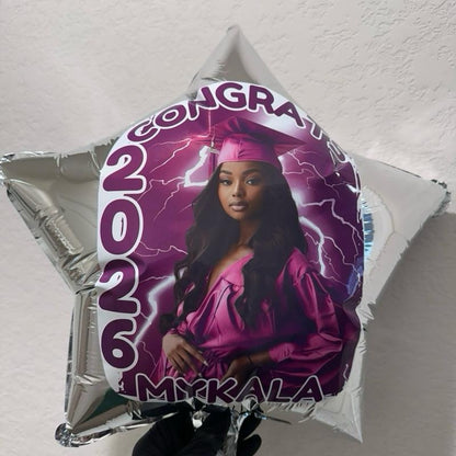 Custom Foil Mylar  Balloons | 18” Helium Custom Star Photo Ballon
