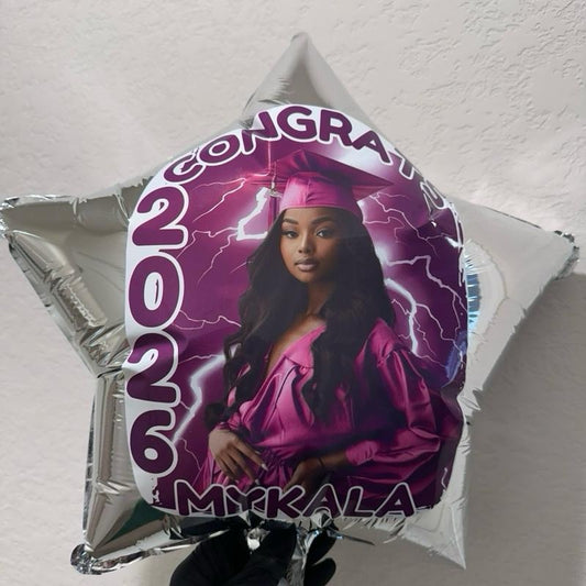 Custom Foil Mylar  Balloons | 18” Helium Custom Star Photo Ballon