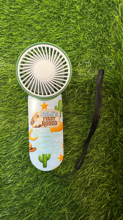 Personalized Handheld Fan| Custom Party Favors | Battery-Operated Handheld Fan