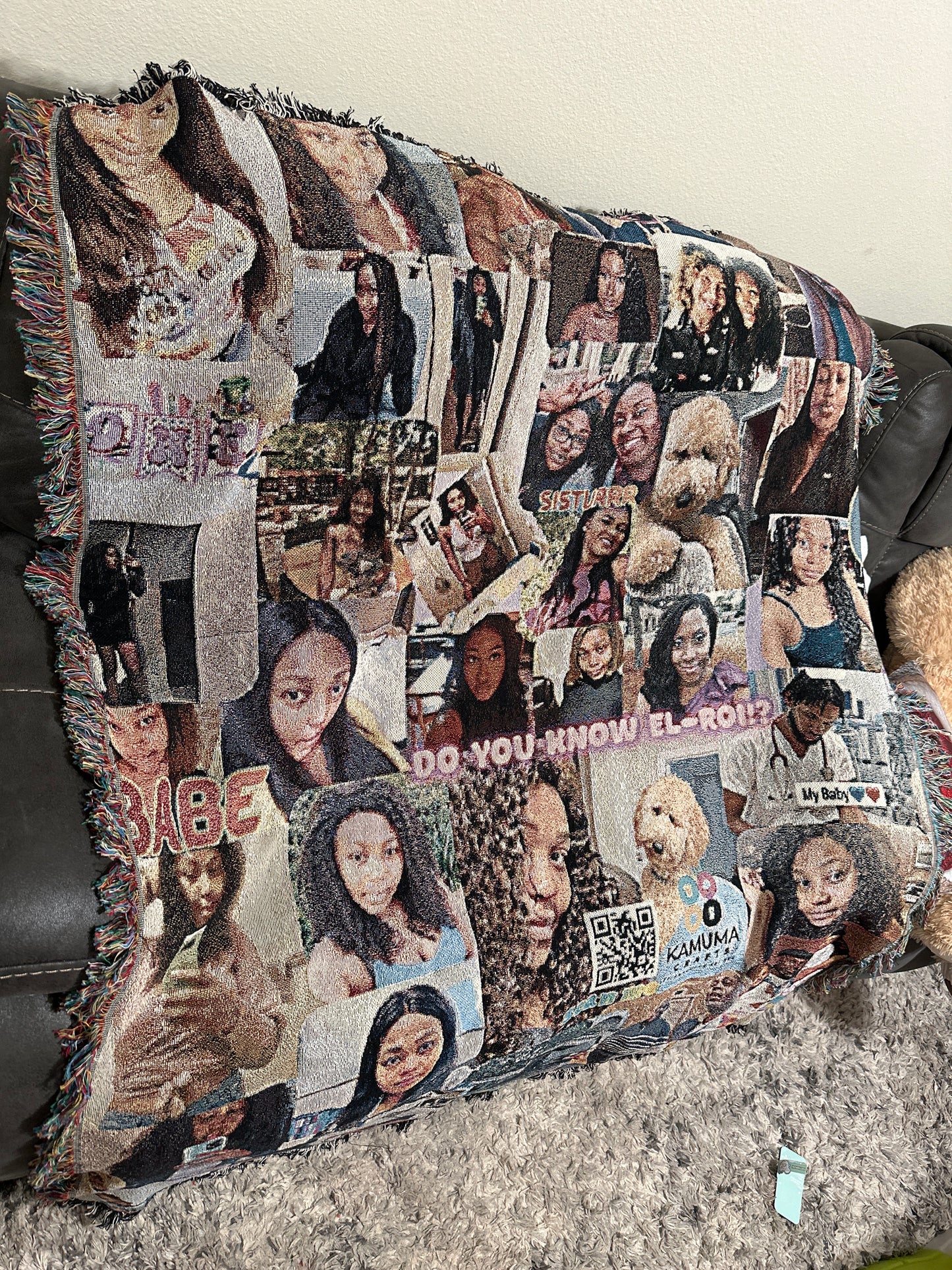 Customized Photo Tapestry Woven Cotton Throw| Personalized Keepsake| Anniversary Gift| Custom Gift for all Occasion