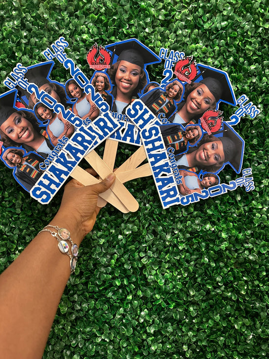 Custom Graduation Photo Fan- Set of 5