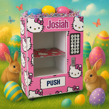 Custom vending machine, Hello Kitty-Inspired vending machine, Graduation vending machine, Easter vending machine