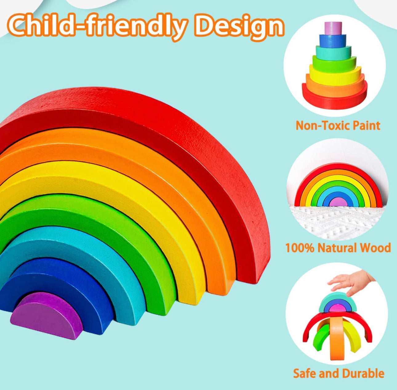 Wooden Rainbow Stacking Toy (Small)