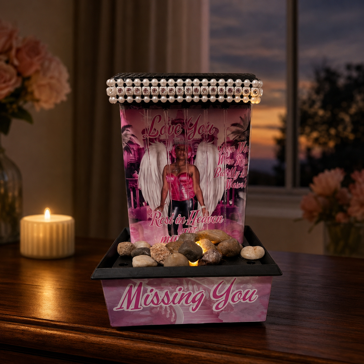 Custom Personalized Memorial Photo Fountain