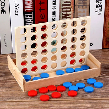 Wooden Four-in-a-Row Strategy Game