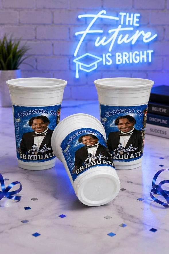 🎓 Custom Graduation Party Cups – Personalized Photo Graduation Cups 🎓