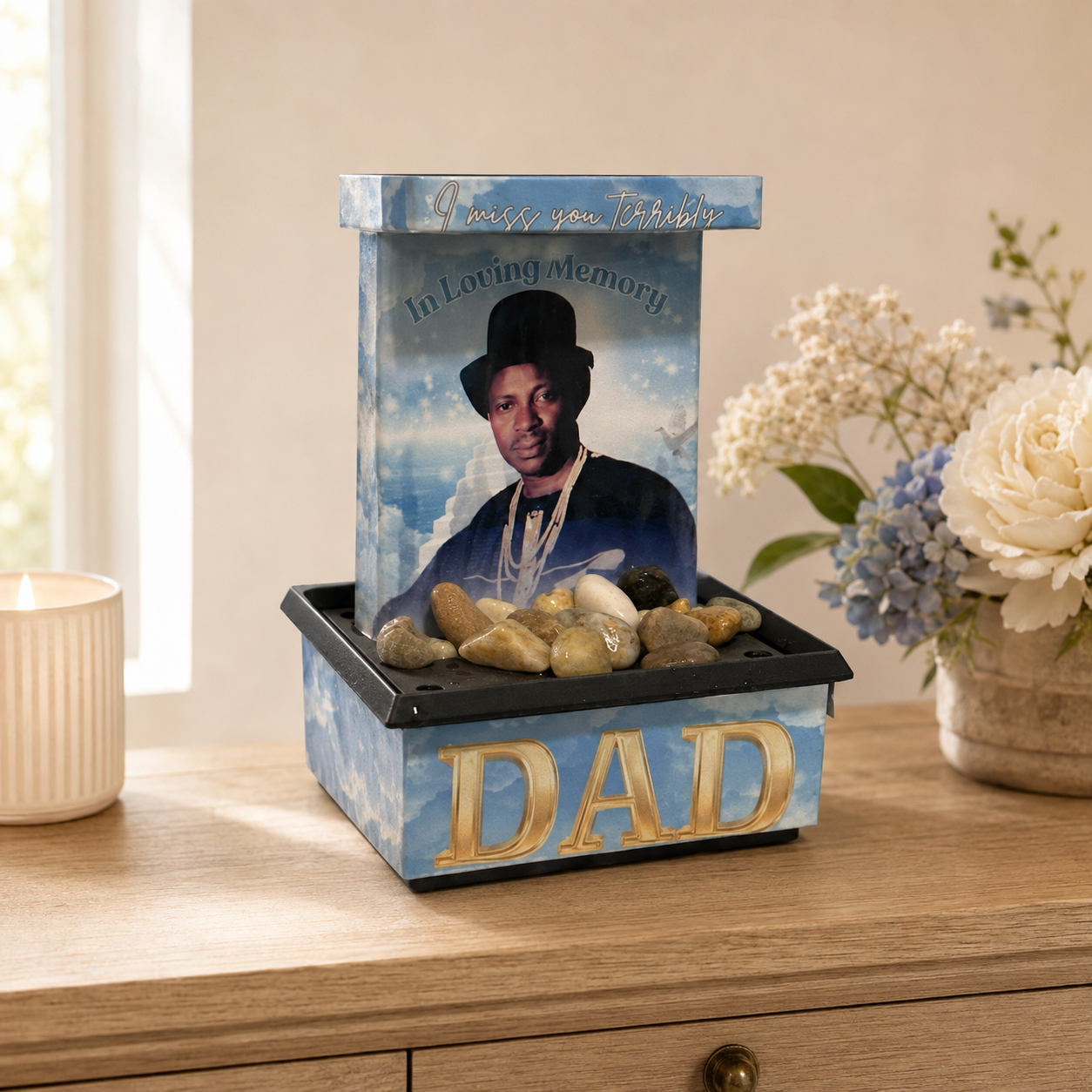 Custom Personalized Memorial Photo Fountain