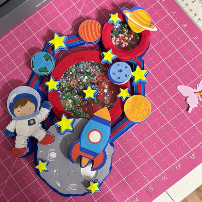 3D Astronaut Cake Topper with Light and Shaker