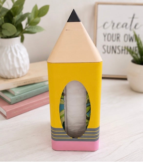 Personalized Pencil Tissue Box Cover | Teacher Classroom Decor | 3D Pencil Tissue Box Holder | Back to School Gift | Teacher Appreciation Gift