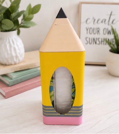 Personalized Pencil Tissue Box Cover | Teacher Classroom Decor | 3D Pencil Tissue Box Holder | Back to School Gift | Teacher Appreciation Gift