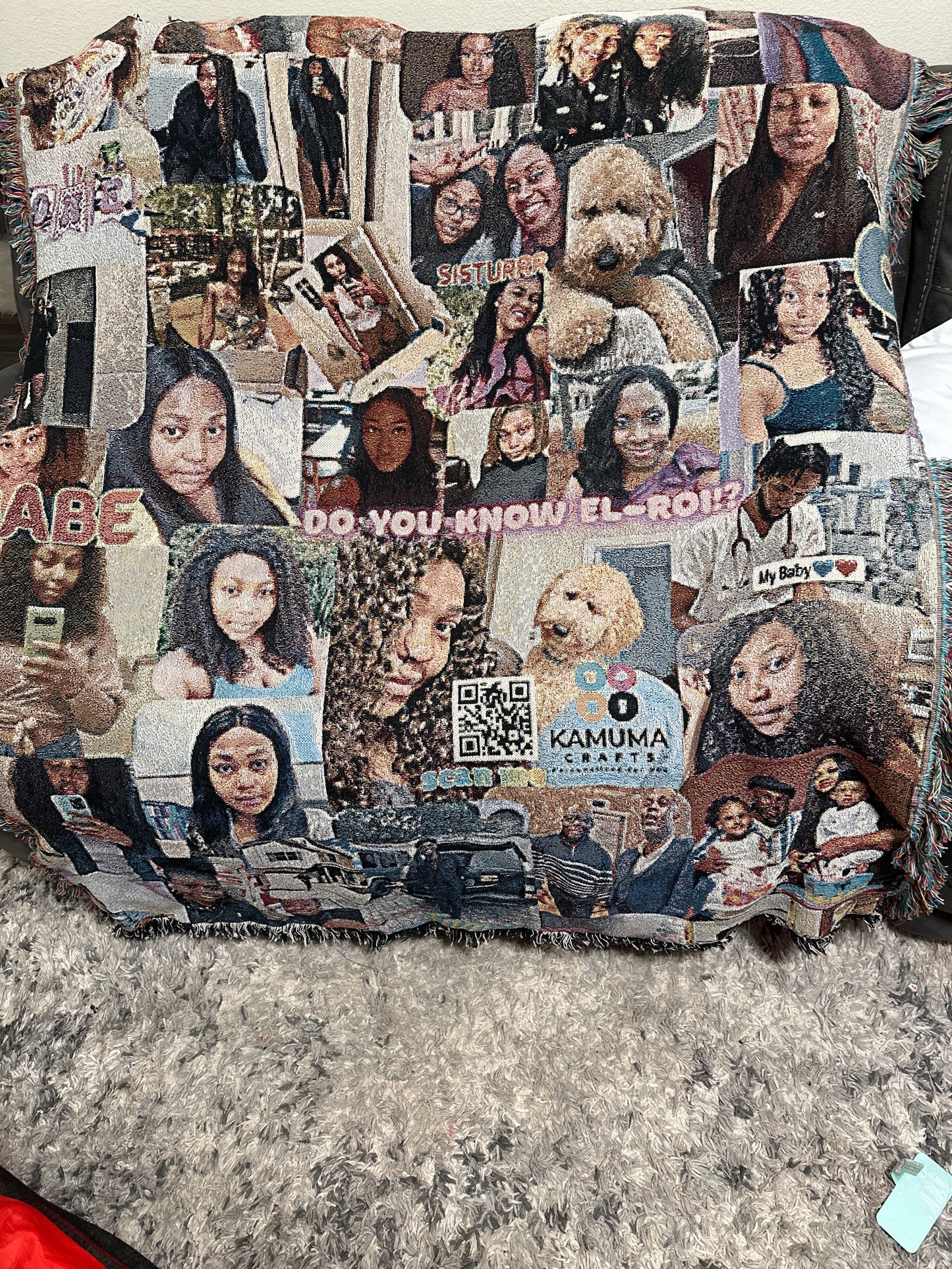 Customized Photo Tapestry Woven Cotton Throw| Personalized Keepsake| Anniversary Gift| Custom Gift for all Occasion