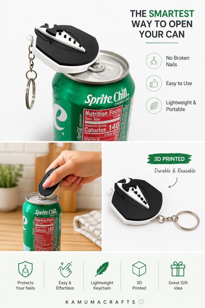 Aesthetic  Can Opener Keychain – 3D Printed Soda Can Tab Opener | Protect Your Nails