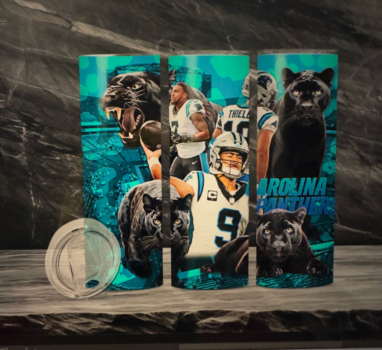 Sublimation Football 20oz Tumbler| Carolina Panther