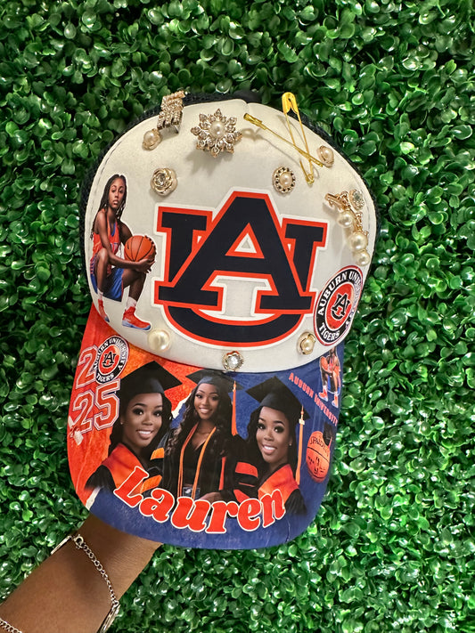 Personalized Trucker Hat with Optional Charms, Custom Photo Hat for Graduation, Office, Birthdays & Special Events