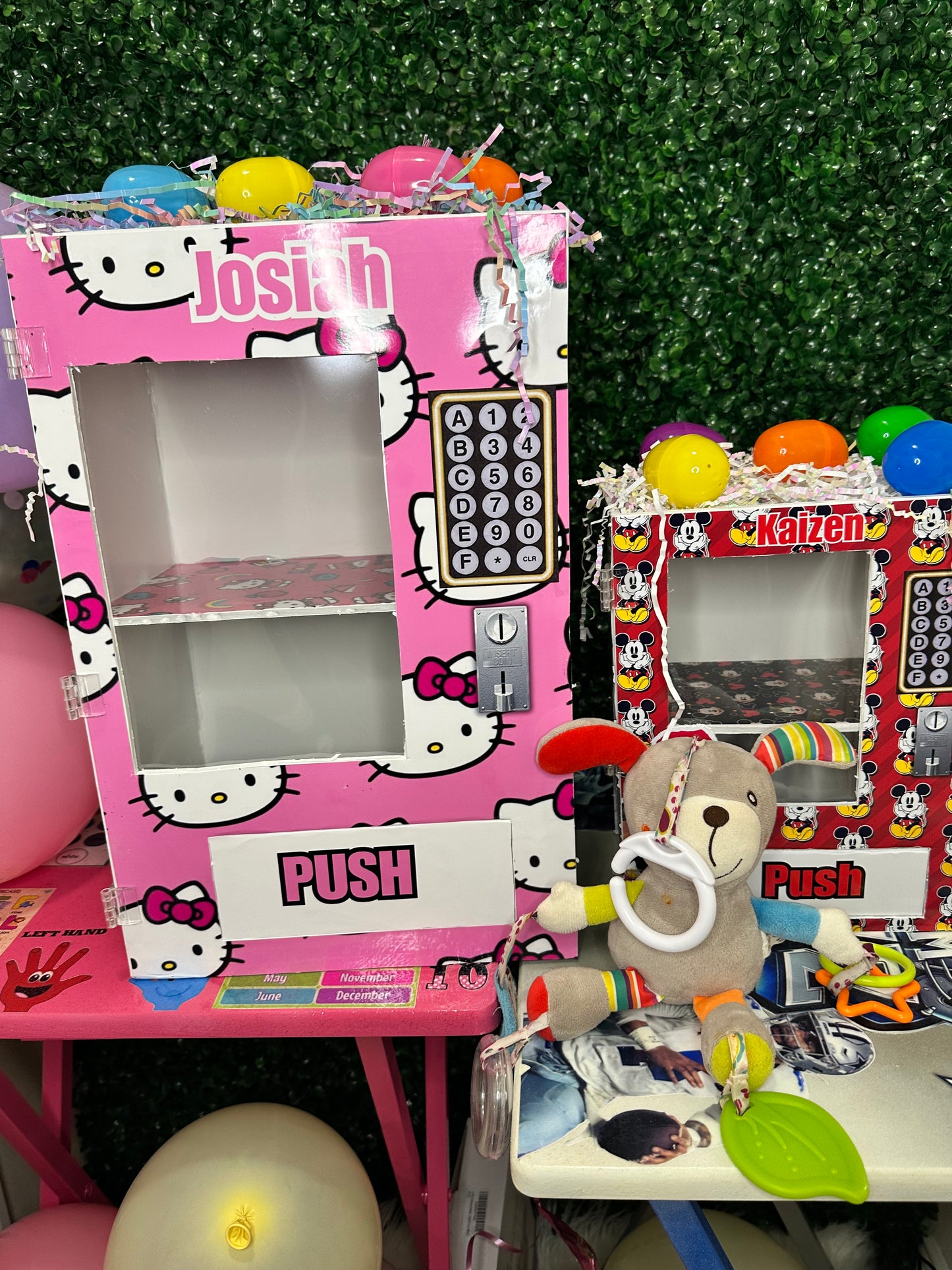 Custom vending machine, Hello Kitty-Inspired vending machine, Graduation vending machine, Easter vending machine
