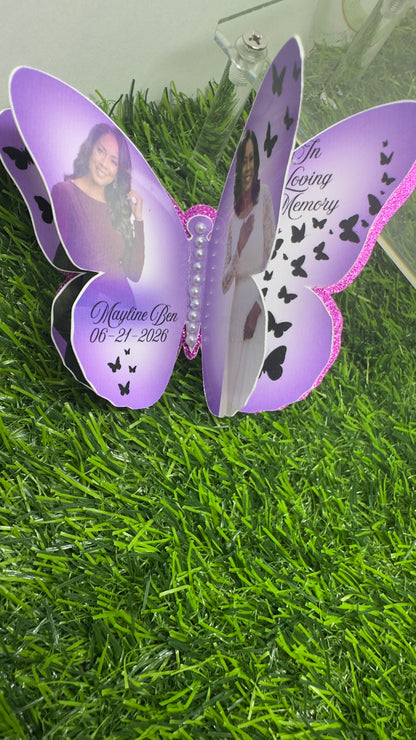 Personalized Butterfly Photo Pins & Keepsakes| Minimum order of 12