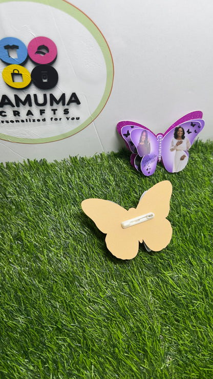 Personalized Butterfly Photo Pins & Keepsakes| Minimum order of 12