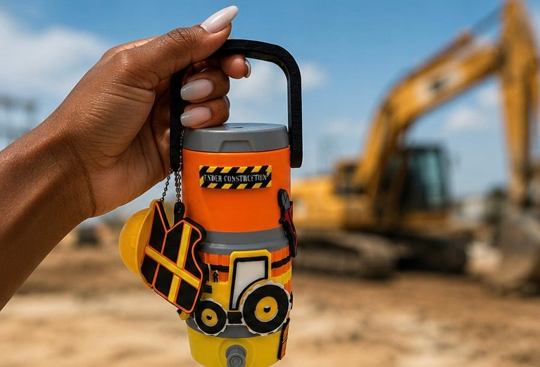 Construction-Themed 12oz Slim Can Cooler Set 🚧| 12oz Slim Can Cooler| 12oz Standard Can Coooler
