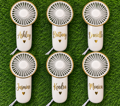 Personalized Handheld Fan| Custom Party Favors | Battery-Operated Handheld Fan